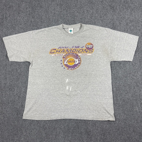 Y2K Los Angeles Lakers NBA Champions Team Rosters Mens 2XL 066 - Picture 1 of 11